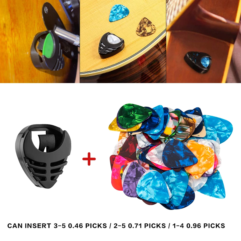 10Pcs Guitar Picks & Picks Box Set For Acoustic Electric Guitar Bass Ukulele Stick-on Holder Random Color 0.46/0.71/0.96mm
10Pcs Guitar Picks & Picks Box Set For Acoustic Electric Guitar Bass Ukulele Stick-on Holder Random Color 0.46/0.71/0.96mm