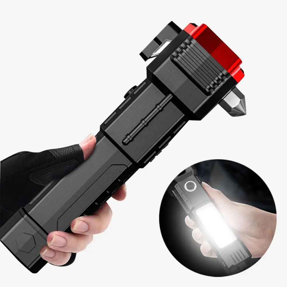 Flashlight USB Rechargeable Torch Light With Hammer Knife Power Bank COB Led Work Light For Outdoor Camping Trekking Emergency
Flashlight USB Rechargeable Torch Light With Hammer Knife Power Bank COB Led Work Light For Outdoor Camping Trekking Emergency
