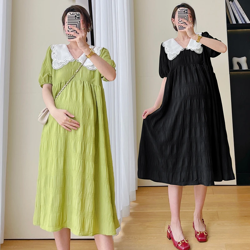 2024 Summer Maternity Pleated Dress Plus Size Short Sleeve Turn-down Collar Pregnant Woman Loose Dress Pregnancy Chiffon Dresses
2024 Summer Maternity Pleated Dress Plus Size Short Sleeve Turn-down Collar Pregnant Woman Loose Dress Pregnancy Chiffon Dresses