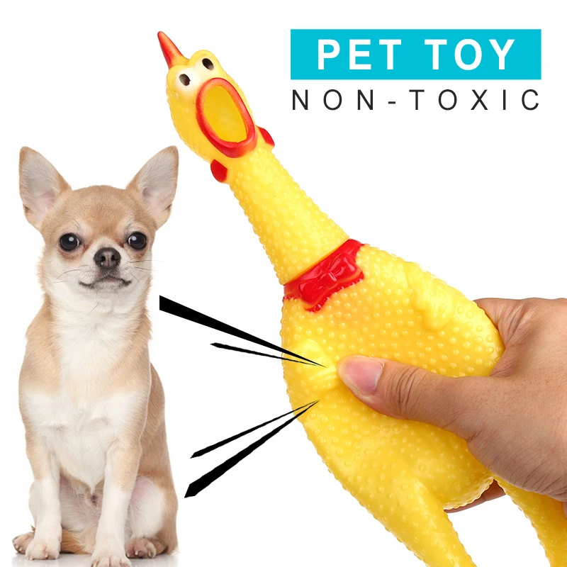 

16mm Pets Dog Toys Screaming Chicken Squeeze Sound Toy Product Shrilling Decompression Tool Squeak Vent chicken Puppy Chew Toys
