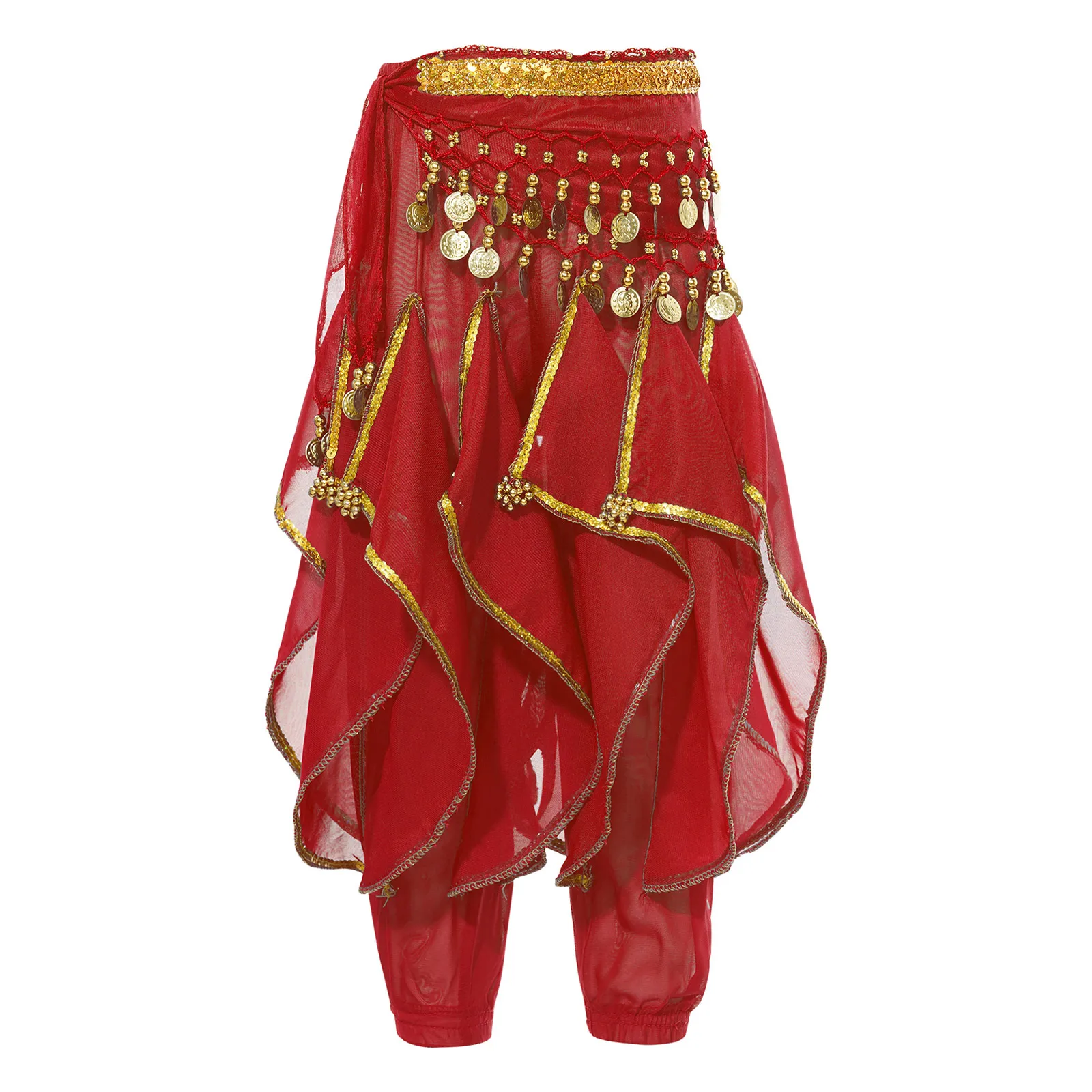 Kids Girls Belly Dance Costumes Ruffles Pants with Beads Coins Tassels Lace-up Waist Chain Hip Scarf India Belly Dancing Clothes
Kids Girls Belly Dance Costumes Ruffles Pants with Beads Coins Tassels Lace-up Waist Chain Hip Scarf India Belly Dancing Clothes