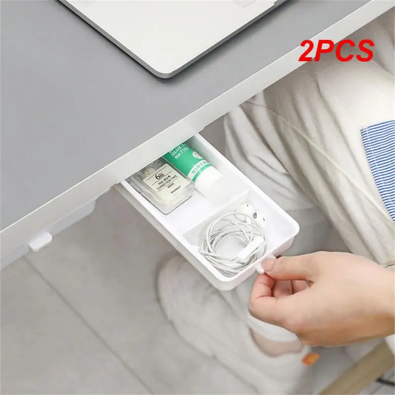 2PCS Under Desk Table Drawer Adhesive Storage Box Self Stick Pencil Tray Desktop Stationery Box Office Home Storage
2PCS Under Desk Table Drawer Adhesive Storage Box Self Stick Pencil Tray Desktop Stationery Box Office Home Storage
