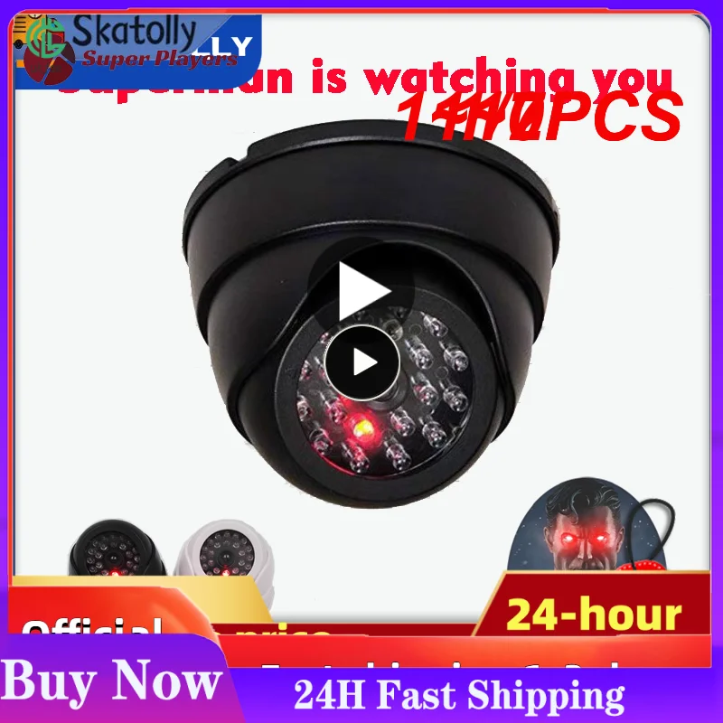 

1~7PCS Wireless Black/White Dummy Camera Fake Plastic Dome CCTV Security Camera With Flashing Led Surveillance System Indoor