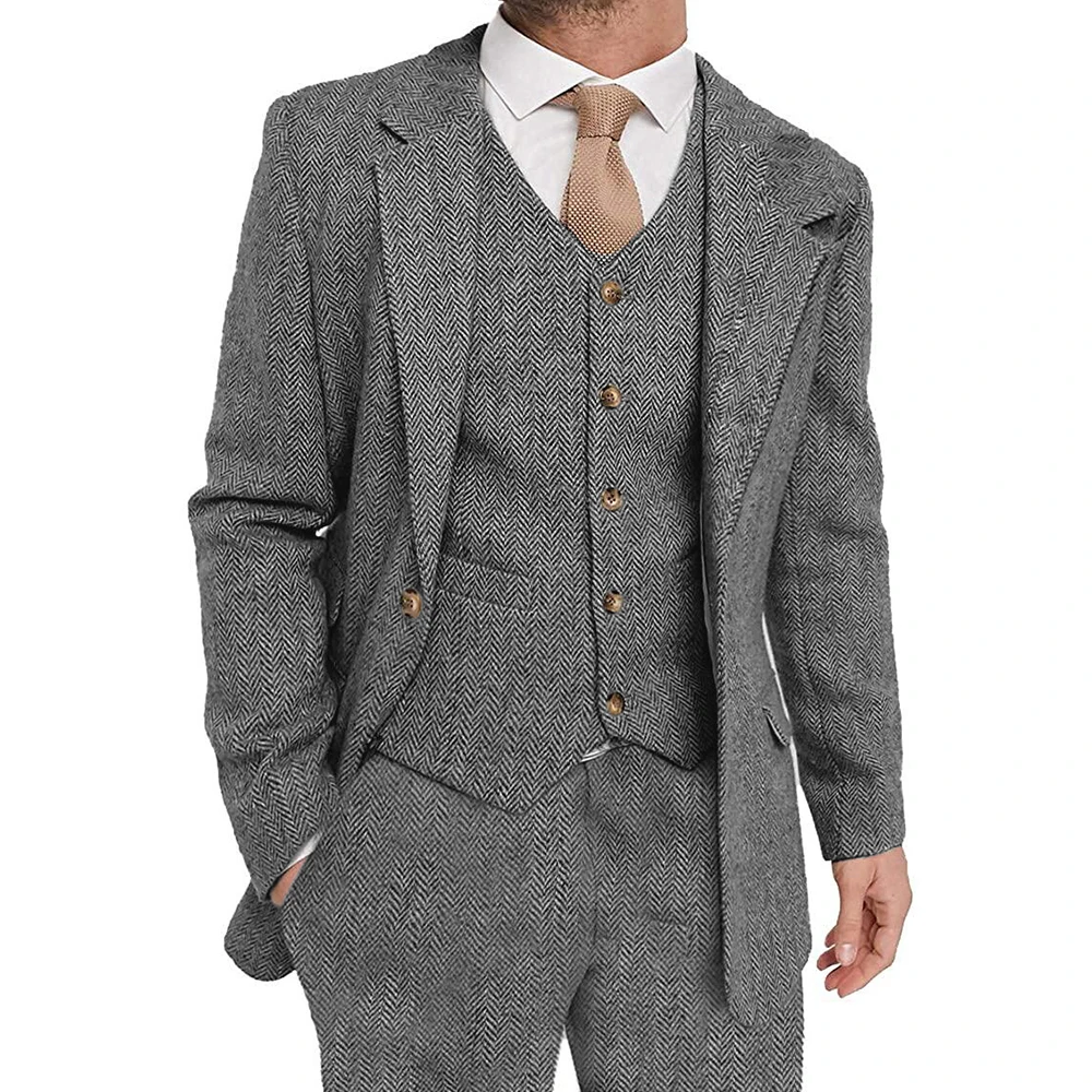 Plus Size Herringbone Brown Slim Fit Men Suits 3 Pieces Wedding Groom Prom Custome Homme Business Tuxedo Blazer+Vest+Pants
Plus Size Herringbone Brown Slim Fit Men Suits 3 Pieces Wedding Groom Prom Custome Homme Business Tuxedo Blazer+Vest+Pants