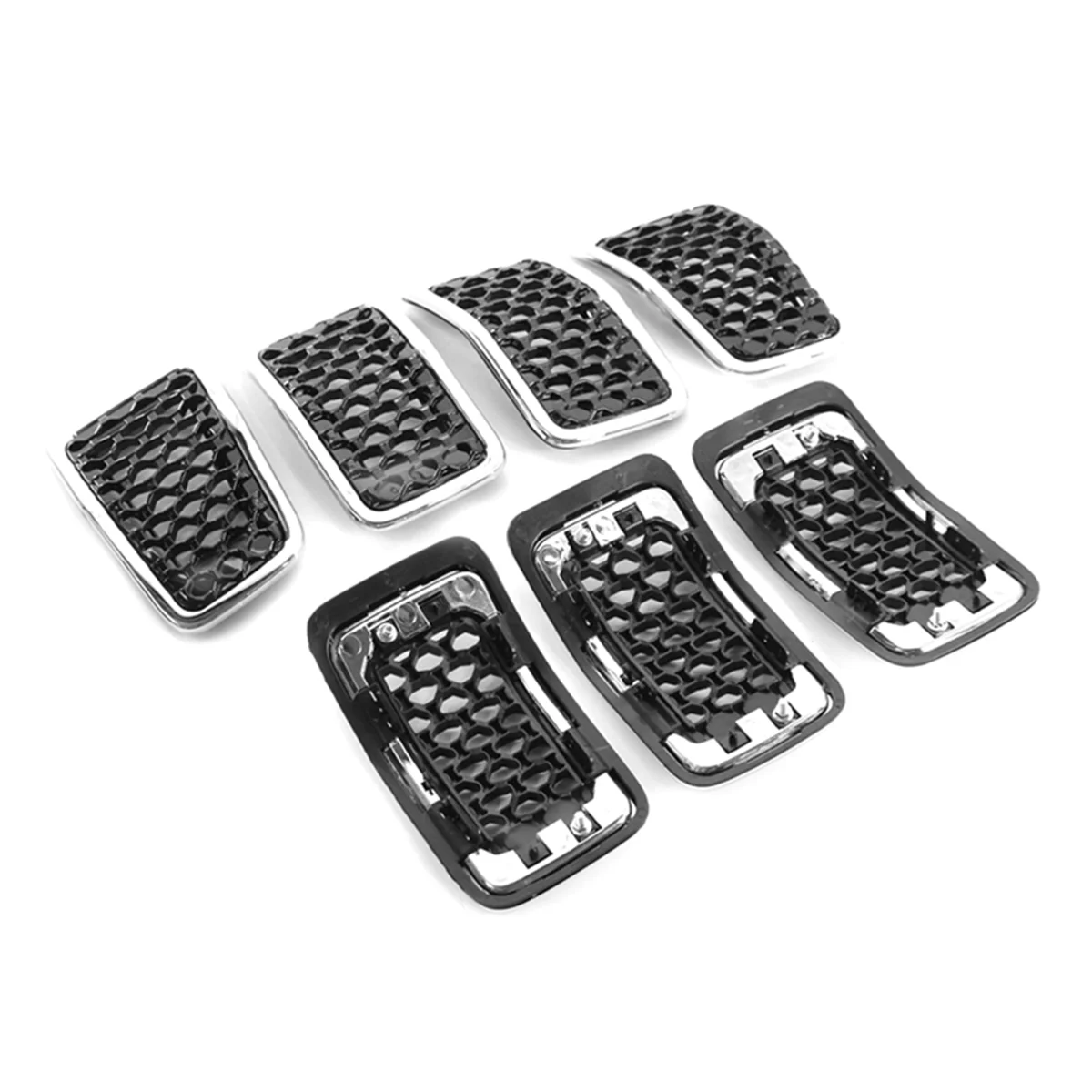 

Chrome Car Front Insert Mesh Grille Decoration Cover Front Radiator Inlet Grill Trim for Jeep Cherokee 2019 2020 2021