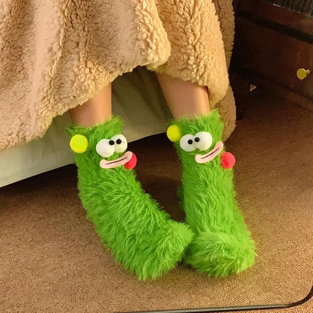 Soft Socks Cozy Cartoon Decor Winter Socks Plush Elastic Anti-slip Mid-tube Footwear for Women Warm Fuzzy for Sleeping Cozy
Soft Socks Cozy Cartoon Decor Winter Socks Plush Elastic Anti-slip Mid-tube Footwear for Women Warm Fuzzy for Sleeping Cozy