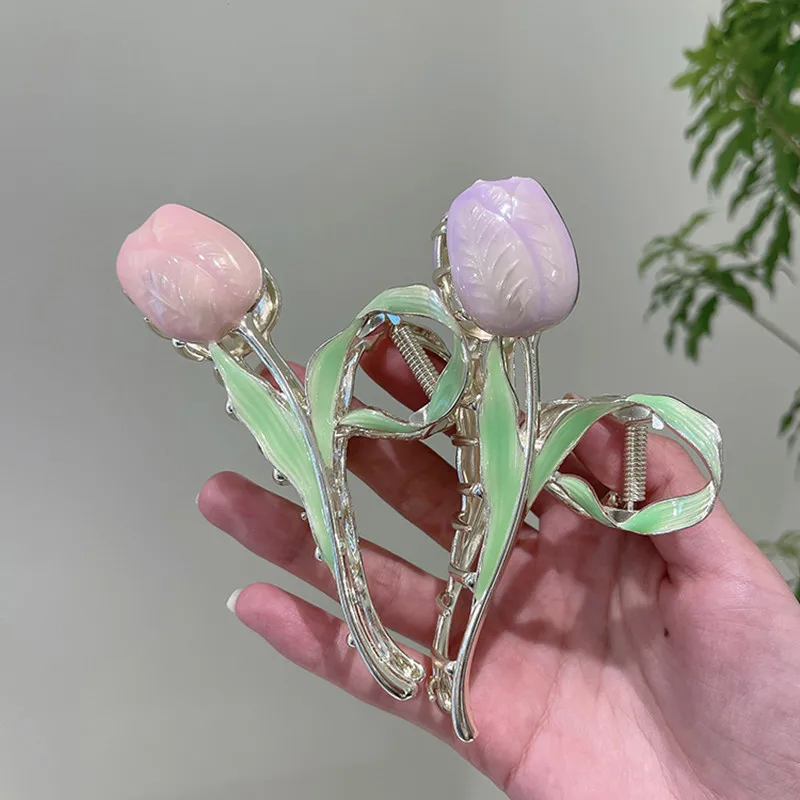 Sweet Tulips Flowers Hair Claws Women Purple Pink Fairy Hairpins Outdoors Hair Clips Lady All Match Elegant Headwear Accessories
Sweet Tulips Flowers Hair Claws Women Purple Pink Fairy Hairpins Outdoors Hair Clips Lady All Match Elegant Headwear Accessories