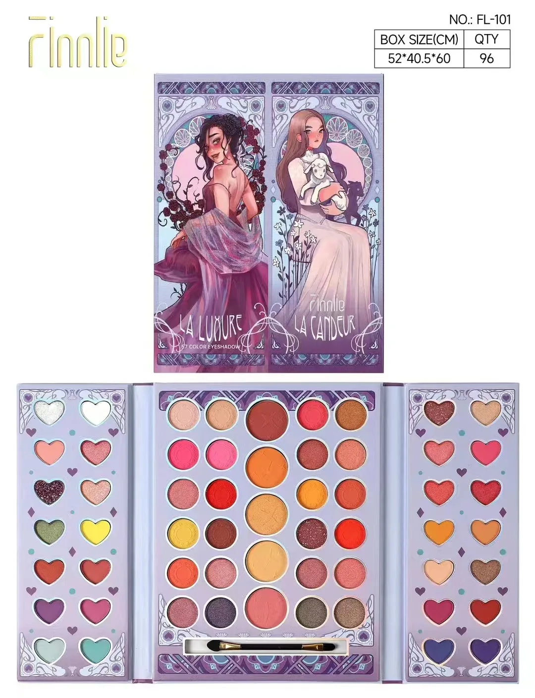 57 Color Three-dimensional Pearl Matte Glitter COS Stage Makeup Eyeshadows Plate with Brush Wholesale Palette Beauty Glazed Cute
57 Color Three-dimensional Pearl Matte Glitter COS Stage Makeup Eyeshadows Plate with Brush Wholesale Palette Beauty Glazed Cute