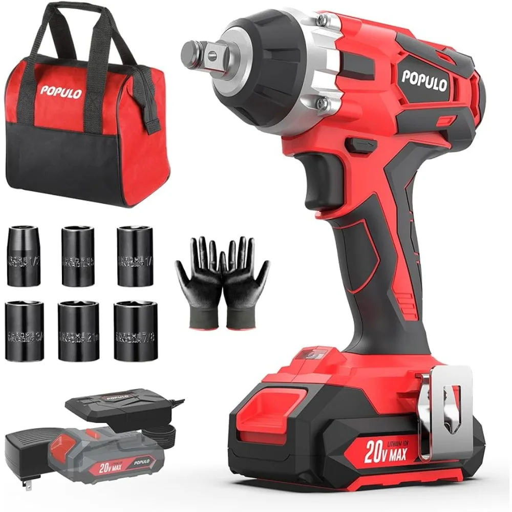 20V Rechargeable Cordless Impact Wrench,½” Chuck Impact Wrench, 3098 in-lbs(350N.m) Torque and 0-3,000 Impact
20V Rechargeable Cordless Impact Wrench,½” Chuck Impact Wrench, 3098 in-lbs(350N.m) Torque and 0-3,000 Impact
