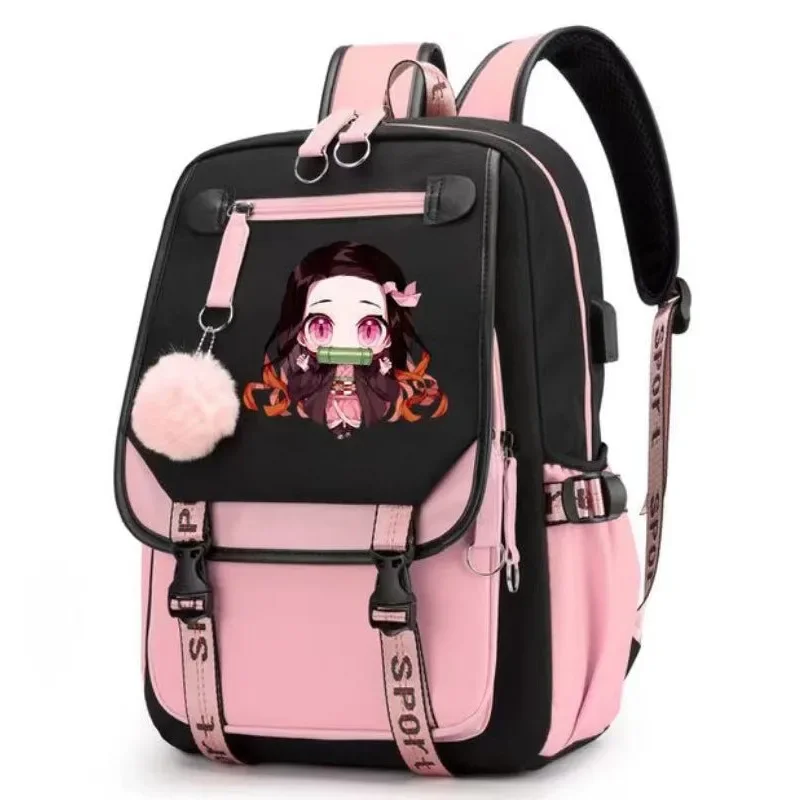 

Anime Kamado Nezuko Demon Slayer Cosplay Unisex Students School Bag Backpack Cartoon Bookbag Laptop Travel Rucksack Outdoor Bag