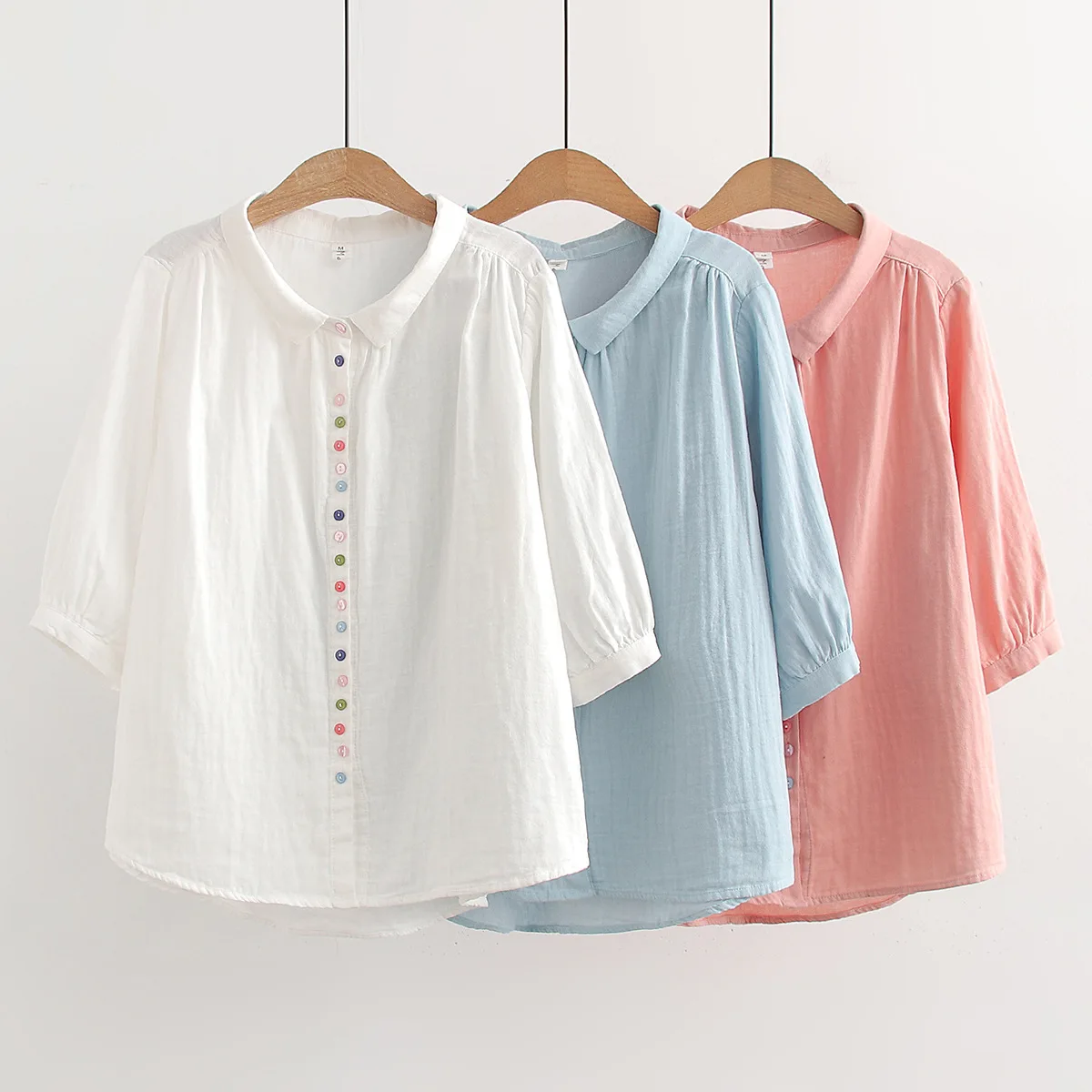 100% Cotton Yarn Shirts and Blouses Women Japan Style Brief Long Sleeve Solid Tops Base Shirts Plus Size Women Clothing
100% Cotton Yarn Shirts and Blouses Women Japan Style Brief Long Sleeve Solid Tops Base Shirts Plus Size Women Clothing