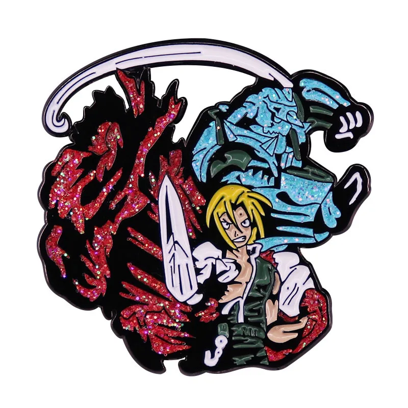 

Fullmetal Alchemist Edward Elric Enamel Pin Brooches clothes Backpack Collar Badge Lapel Pin Jewelry Gifts