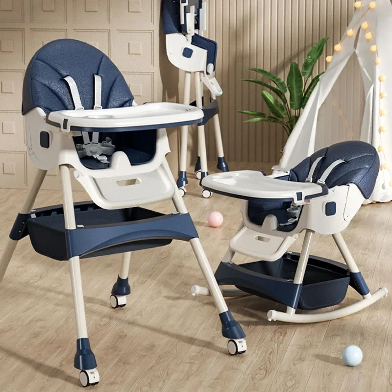 

Children's Dining Chair Multifunctional Foldable High Feeding Chair Adjustable Rocking Chair Baby Dining Table and Chairs