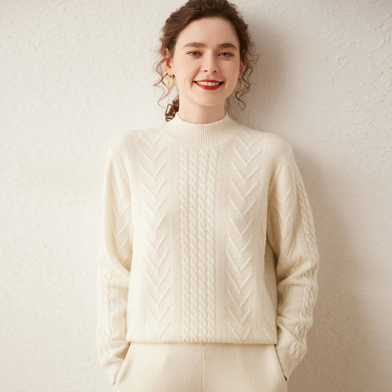 Женский кашемировый свитер с круглым вырезом, Свободный теплый вязаный пуловер большого размера, Осень-зима 2023
Женский кашемировый свитер с круглым вырезом, Свободный теплый вязаный пуловер большого размера, Осень-зима 2023