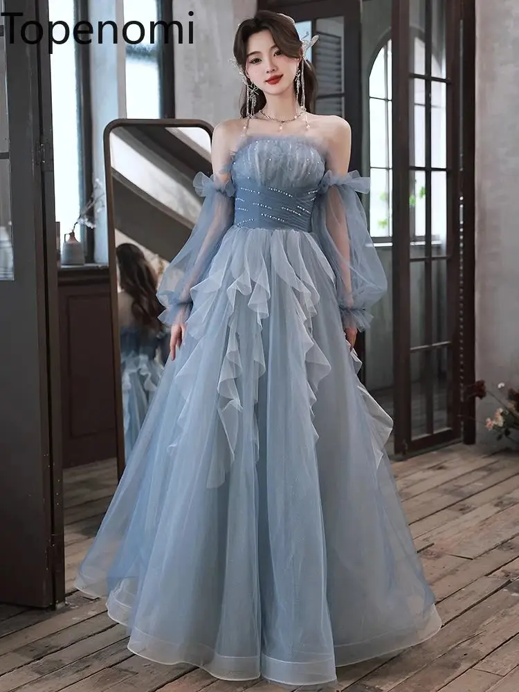Topemomi Women Evening Dresses 2024 New Light Luxury Strapless Lantern Sleeve High Waist Ruffled A-line Wedding Dress Mesh Gown
Topemomi Women Evening Dresses 2024 New Light Luxury Strapless Lantern Sleeve High Waist Ruffled A-line Wedding Dress Mesh Gown