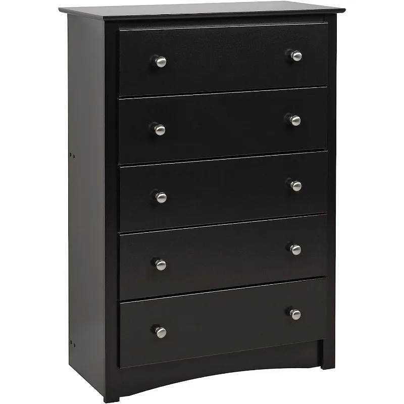 

Prepac Sonoma 5-Drawer Chest for Bedroom, 16" D X 31.5" W X 45.25" H, Black