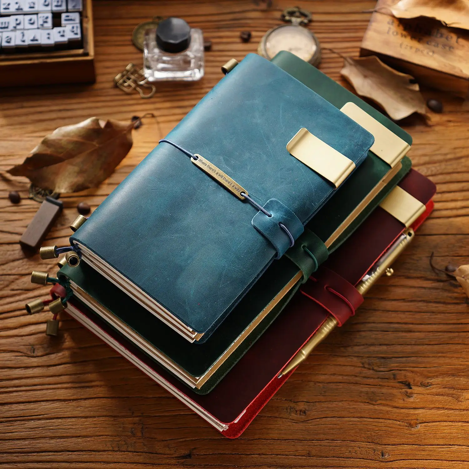 

100% TN04 Genuine Leather Traveler's Notebook Travel Diary Journal Vintage Handmade Cowhide Gift planner Free Lettering Embosse