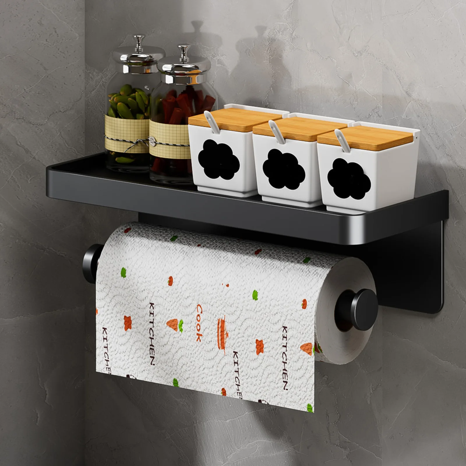 Kitchen Paper Holder Wall-Mounted Roll Holder With Storage Tray Toilet Kitchen Organizer Phone Stand Kitchen Accessories
Kitchen Paper Holder Wall-Mounted Roll Holder With Storage Tray Toilet Kitchen Organizer Phone Stand Kitchen Accessories