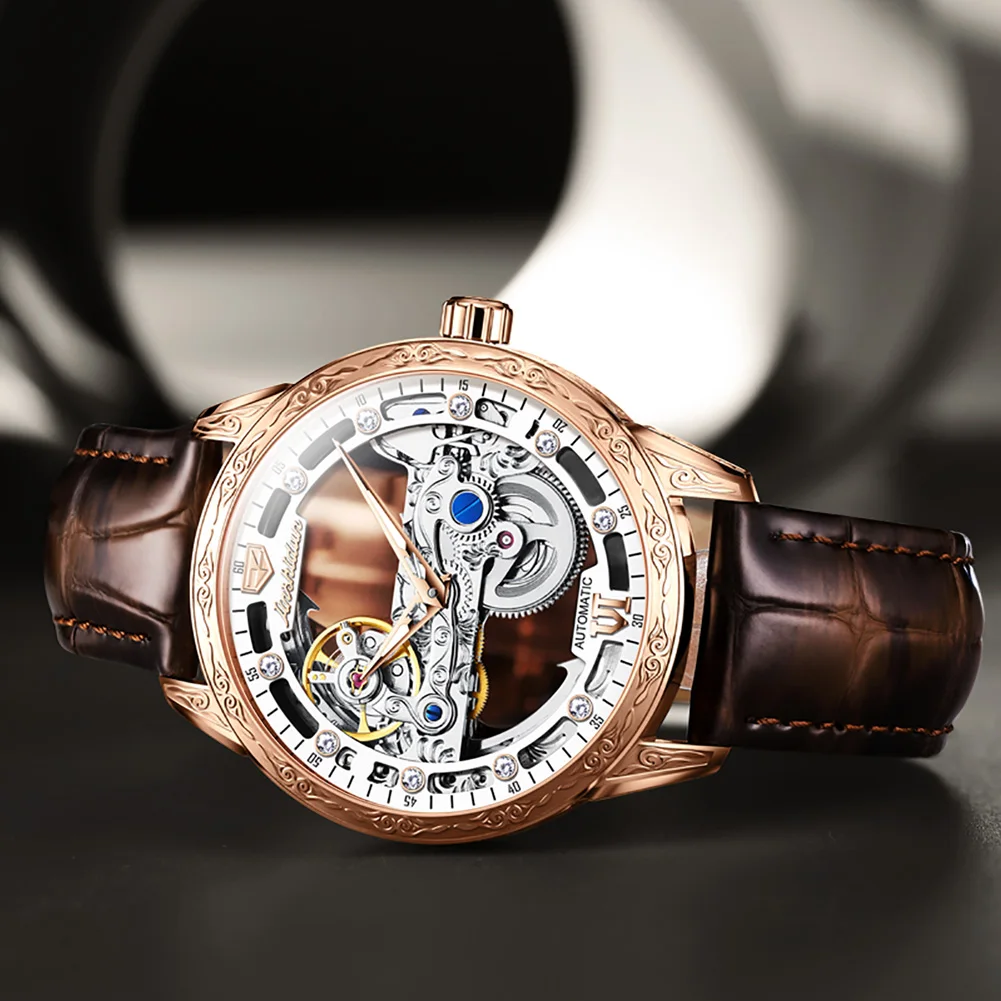 2023 Business TAXAU Waterproof Mechanical Watch For Men Leather Strap Sapphire Crystal Hollowed-Carved Dial Design Men's Watches
2023 Business TAXAU Waterproof Mechanical Watch For Men Leather Strap Sapphire Crystal Hollowed-Carved Dial Design Men's Watches