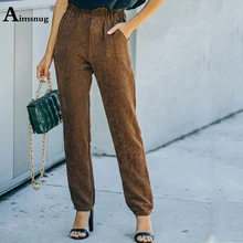 Aimsnug Women High Cut Pocket Design Corduroy Trousers Brown Red Skinny Pencil Pants 2022 European Style Fashion Leisure Pants
Aimsnug Women High Cut Pocket Design Corduroy Trousers Brown Red Skinny Pencil Pants 2022 European Style Fashion Leisure Pants