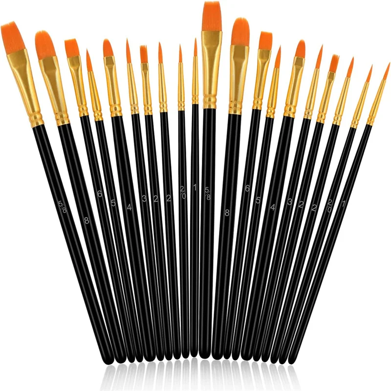 20Pcs Paint Brushes Set Nylon Hair Painting Brushes for Acrylic Painting Watercolor Oil Detail Arts Craft Black Green Pink Blue
20Pcs Paint Brushes Set Nylon Hair Painting Brushes for Acrylic Painting Watercolor Oil Detail Arts Craft Black Green Pink Blue