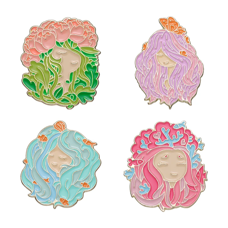 4pcs/Set Flowers Butterfly Girl Enamel Brooches Pretty Pins Clothes Backpack Lapel Badges Fashion Jewelry Accessories Gifts
4pcs/Set Flowers Butterfly Girl Enamel Brooches Pretty Pins Clothes Backpack Lapel Badges Fashion Jewelry Accessories Gifts