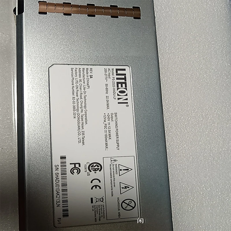 New Genuine For LITEON PS-2322-HAFU-LF Power Supply 200-277V 22A 6HADU010AK213LN
New Genuine For LITEON PS-2322-HAFU-LF Power Supply 200-277V 22A 6HADU010AK213LN