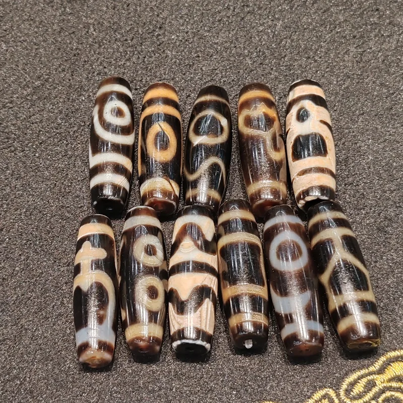 

Xizang Agate Dzi Tiger Tooth God of wealth Lotus Tortoise Shell and Other Totem Beads Necklace Pendant DIY Accessories