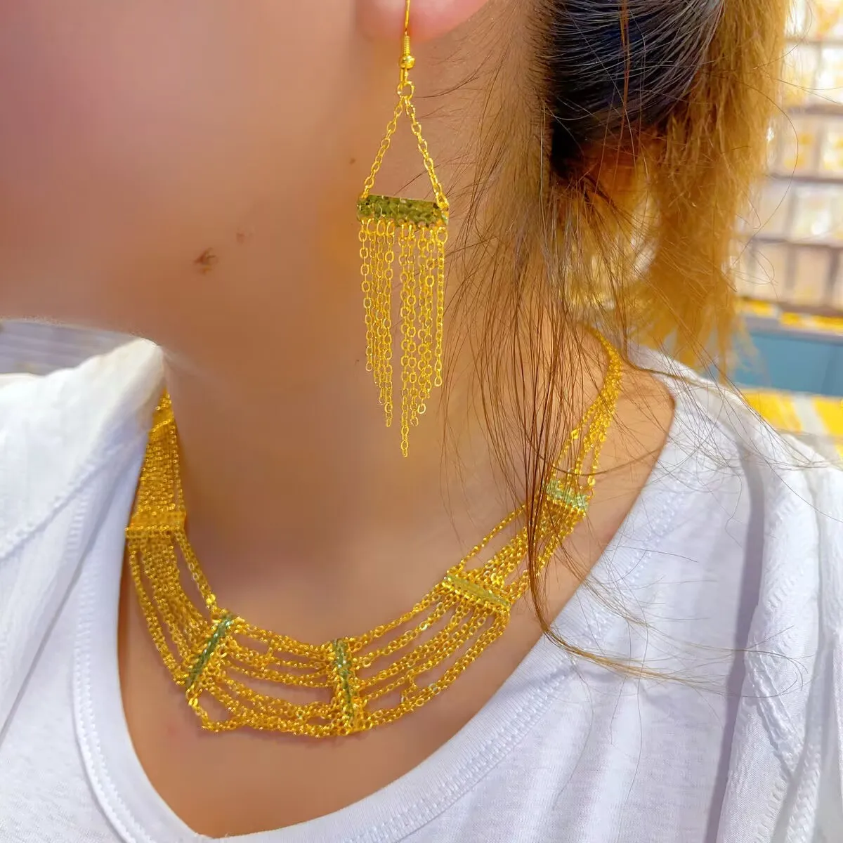 New European Dubai 24K Gold Plated Necklace Earrings Wedding Party Gift Jewelry Set for Lovers 2 Mallzona Sd08062ef9e7a43fca494eea59e593704q New European Dubai 24K Gold Plated Necklace Earrings Wedding Party Gift Jewelry Set for Lovers Mallzona