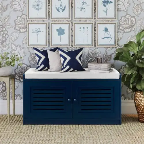 Storage Bench White - Cushion Seat - Adjustable Shelves - Soft-Close Hinges - for Comfort & Style, Perfect for Entryway Firs Tin
Storage Bench White - Cushion Seat - Adjustable Shelves - Soft-Close Hinges - for Comfort & Style, Perfect for Entryway Firs Tin