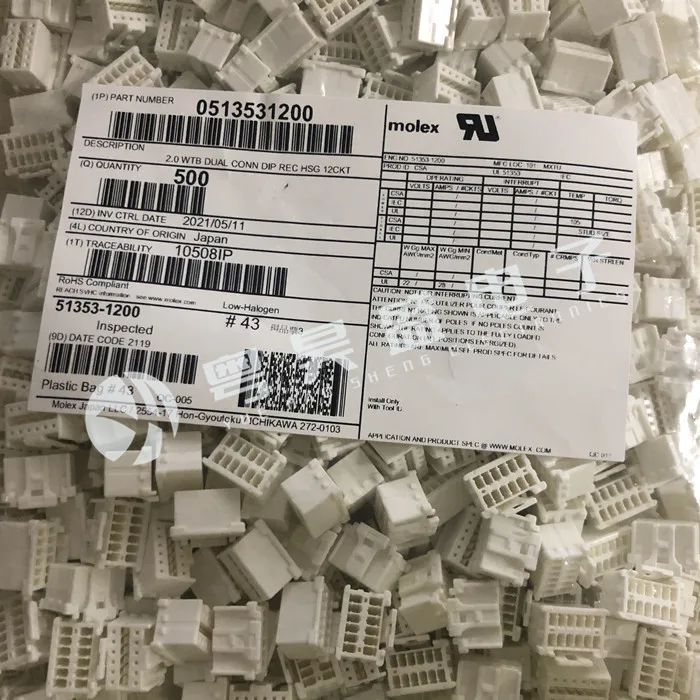 30 шт. оригинальный новый разъем 51353-1200 513531200 12-контактный резиновый корпус
30 шт. оригинальный новый разъем 51353-1200 513531200 12-контактный резиновый корпус