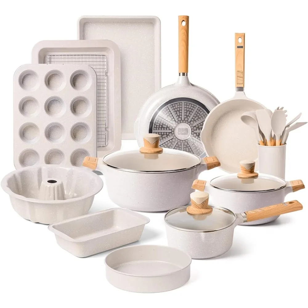 

Набор кухонных кастрюль и сковородок-антипригарная кухонная посуда + набор посуды для жарки, набор гранитной кухонной посуды, индукционные наборы посуды с сковородкой