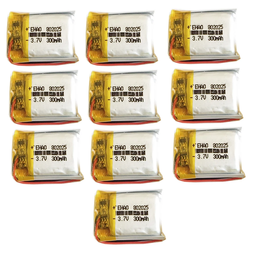 10 x pcs 3.7V 300mAh Lipo Rechargeable Battery 802025 Power For Camera MP3 DVD Smart watches Massager Bluetooth Recorder Speaker
10 x pcs 3.7V 300mAh Lipo Rechargeable Battery 802025 Power For Camera MP3 DVD Smart watches Massager Bluetooth Recorder Speaker