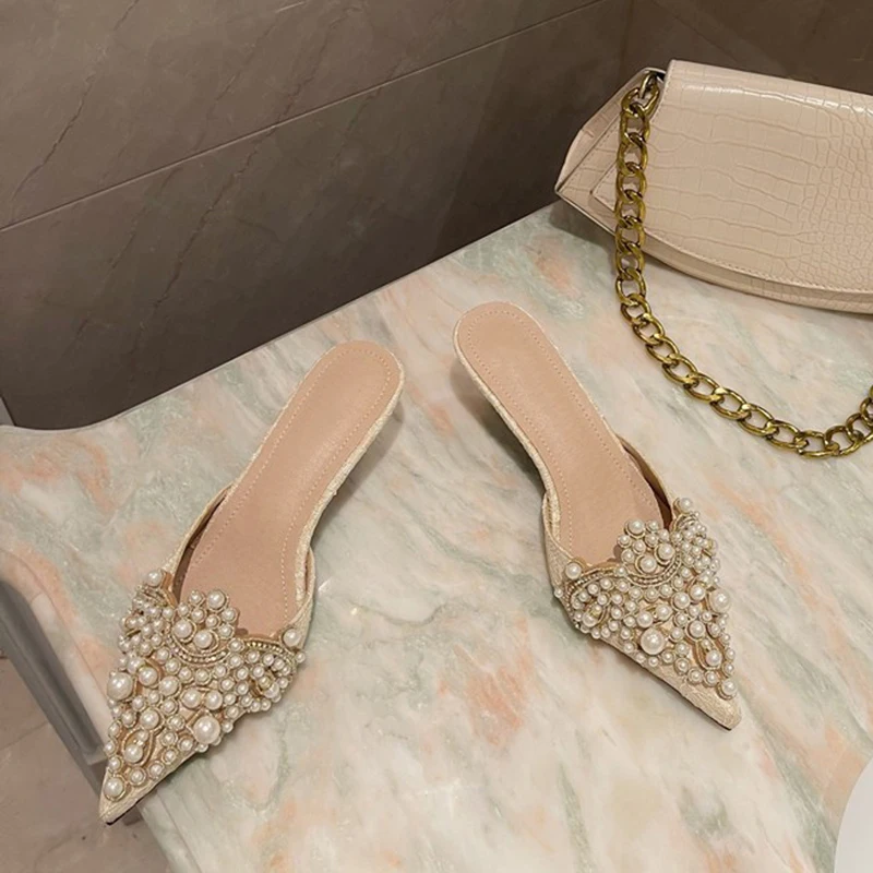 Spring Autumn Fashion Sexy Women's Shoes Elegant String Bead Crystal Patchwork Slip-On 35-42 Thin Heels Slipper NEW 2023 Ladies
Spring Autumn Fashion Sexy Women's Shoes Elegant String Bead Crystal Patchwork Slip-On 35-42 Thin Heels Slipper NEW 2023 Ladies