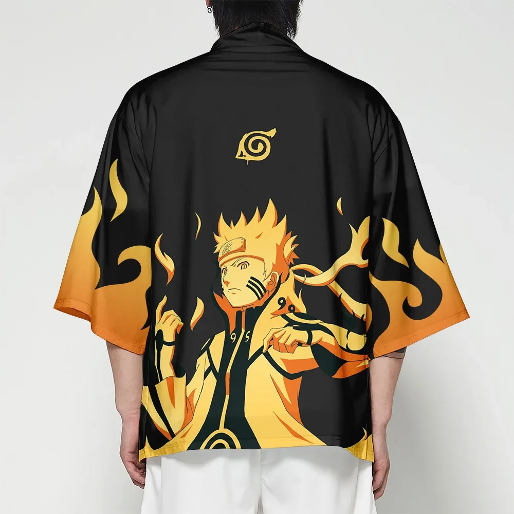 

New Naruto Naruto Adult Children's Role Clothing Cardigan Three-quarter Sleeve Kimono Literary Print Thin Robe