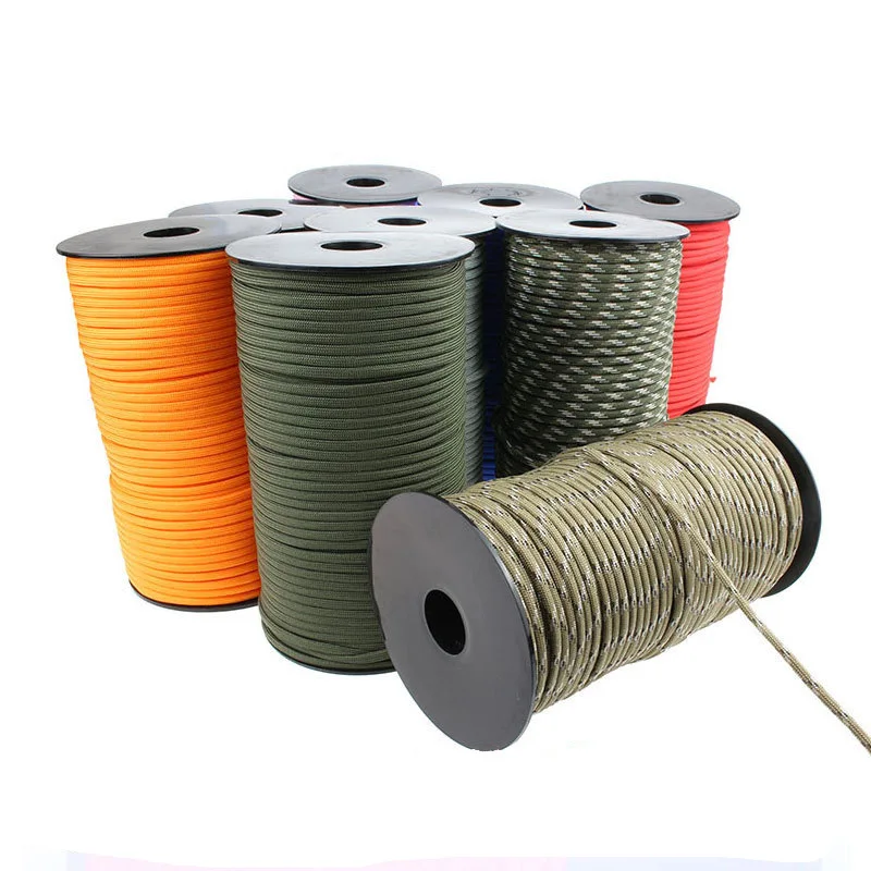 

100M 7 Strand 550 Paracord Rope 4mm Outdoor Camping Survival Equipment Parachute Cord Umbrella Tent Lanyard