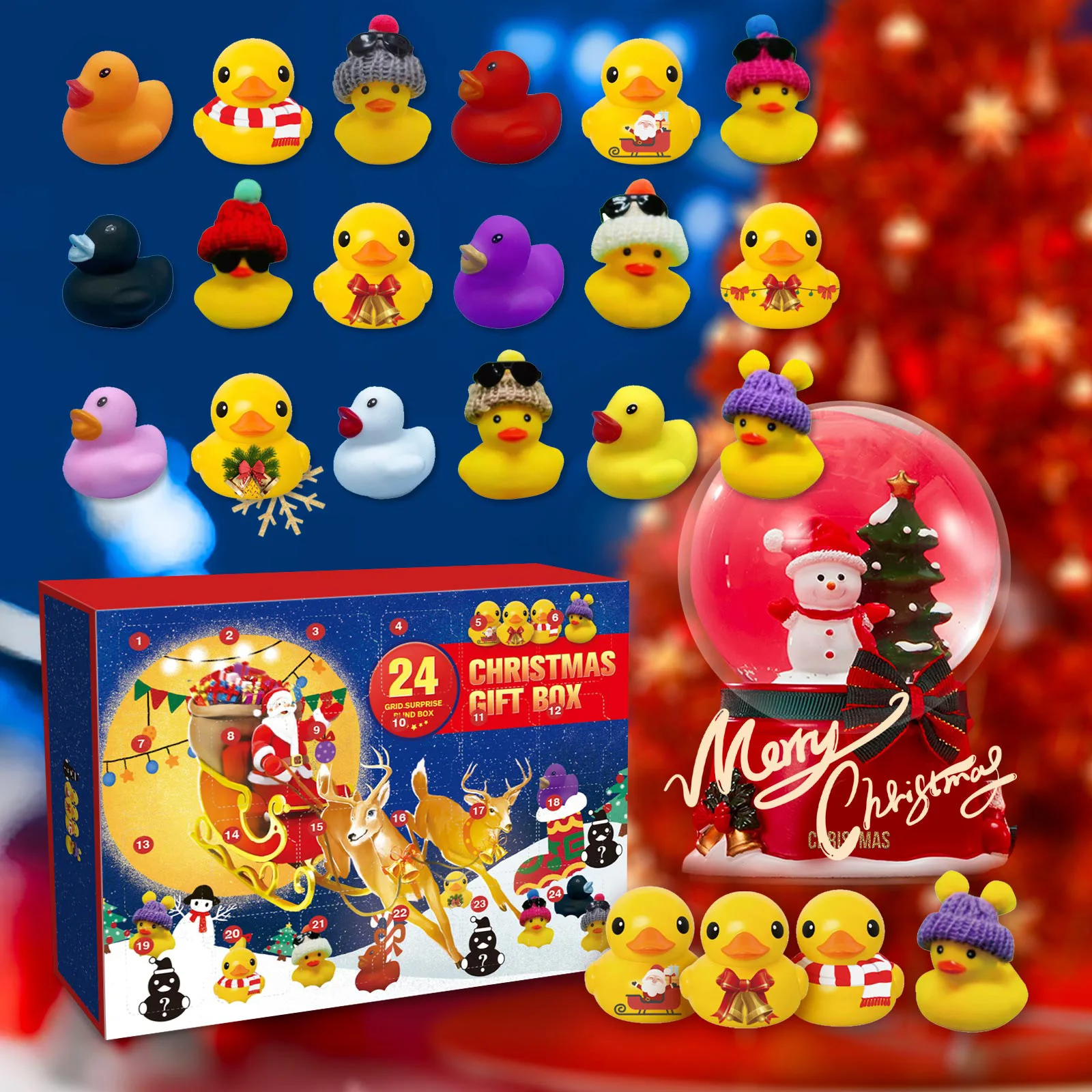 24pcs Grids Christmas Calendar Blind Box Exquisite Rubber Ducks Toys Gifts Boxes Holiday Presents Countdown Stress Relief Kid G
24pcs Grids Christmas Calendar Blind Box Exquisite Rubber Ducks Toys Gifts Boxes Holiday Presents Countdown Stress Relief Kid G