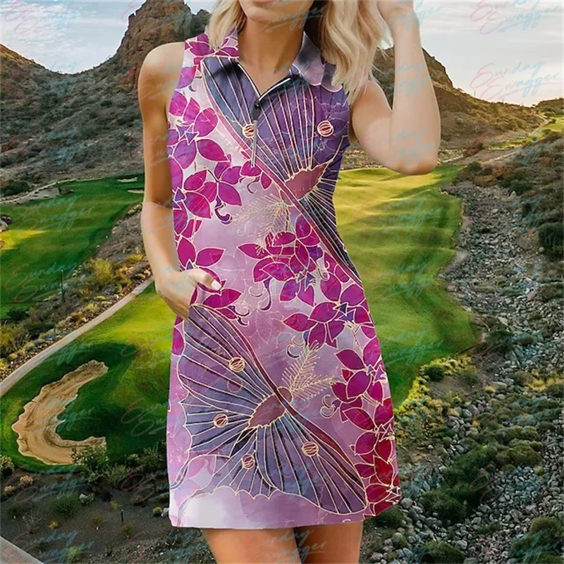 Summer Women's Golf Flower Print Fashion Sleeveless Dress Sports Fitness Casual Dress Breathable Quick Drying Dress
Summer Women's Golf Flower Print Fashion Sleeveless Dress Sports Fitness Casual Dress Breathable Quick Drying Dress