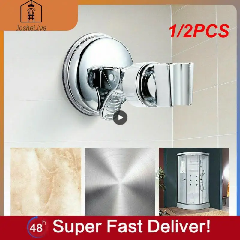 

1/2PCS Universal Adjustable Hand Shower Holder Suction Cup Holder Full Plating Head Bathroom Bracket Stable Rotation Suction