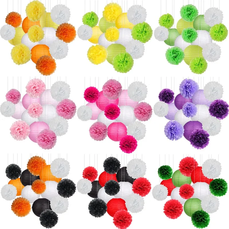 15Pcs Paper Lanterns and Pom Poms Balls Hanging Paper Lantern Decoration Set for Wedding Birthday Christmas Baby Shower Decor
15Pcs Paper Lanterns and Pom Poms Balls Hanging Paper Lantern Decoration Set for Wedding Birthday Christmas Baby Shower Decor