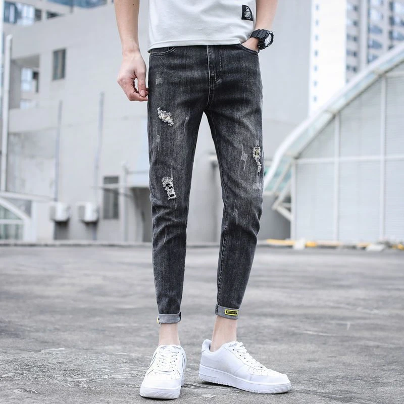 Jeans for Men Stretch Slim Fit Male Cowboy Pants Ripped Trousers with Holes Tight Pipe Elastic Torn Broken Light Blue Skinny Xs
Jeans for Men Stretch Slim Fit Male Cowboy Pants Ripped Trousers with Holes Tight Pipe Elastic Torn Broken Light Blue Skinny Xs