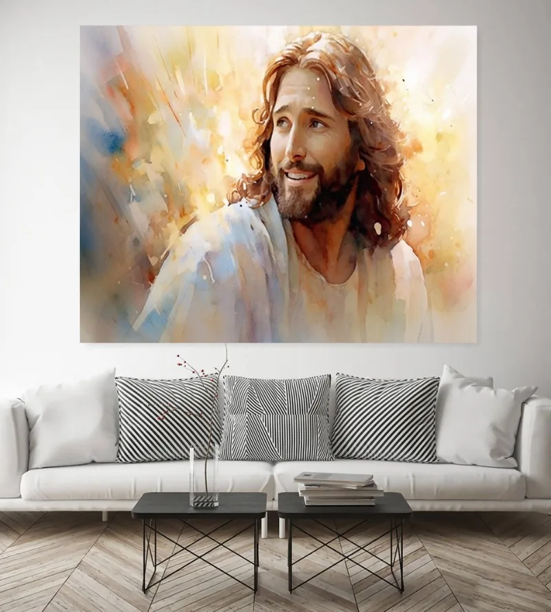 

Jesus Christ With Virgin Mother Mary Baby Religion Christian Holy Poster Wall Art Pictures Canvas Painting Room Home Decor Gift