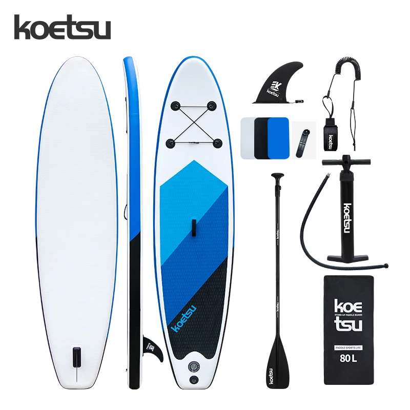 

KOETSU Sup Board Inflatable Surfboard 320*78*15cm Paddle Balance Board with Aluminum Paddle,Foot Rope,Fin,Backpack,Repari kit