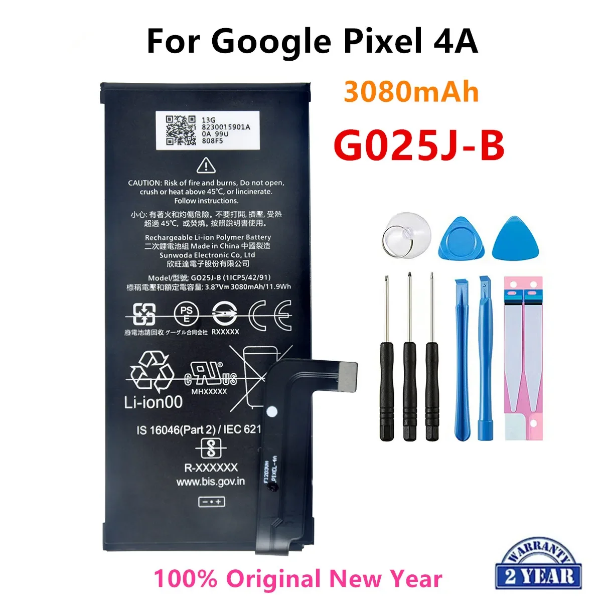 100% Orginal G025J-B 3080mAh Replacement Battery For Google Pixel 4A Pixel4A Genuine Latest Production Phone Batteries+Tools
100% Orginal G025J-B 3080mAh Replacement Battery For Google Pixel 4A Pixel4A Genuine Latest Production Phone Batteries+Tools