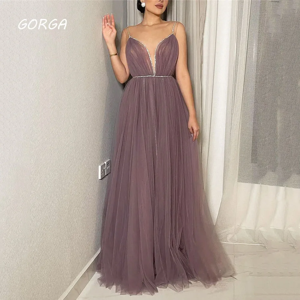 GORGA Deep V-Neck Beading Long A-LINE 2024 High Quality Slim Tulle Ocassion Gown Floor-Length Evening Dress فستان سهرة نسائي
GORGA Deep V-Neck Beading Long A-LINE 2024 High Quality Slim Tulle Ocassion Gown Floor-Length Evening Dress فستان سهرة نسائي