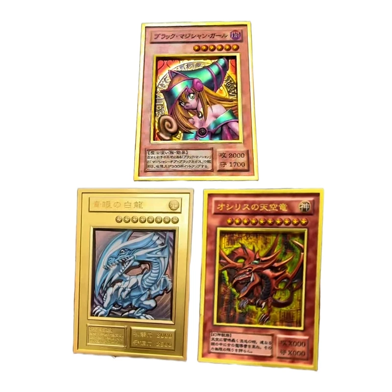 

Yu Gi Oh Black Magician Girl Blue-Eyes White Dragon Three-dimensional Metal Card Anime Classics Game Collection Card Toy Gift