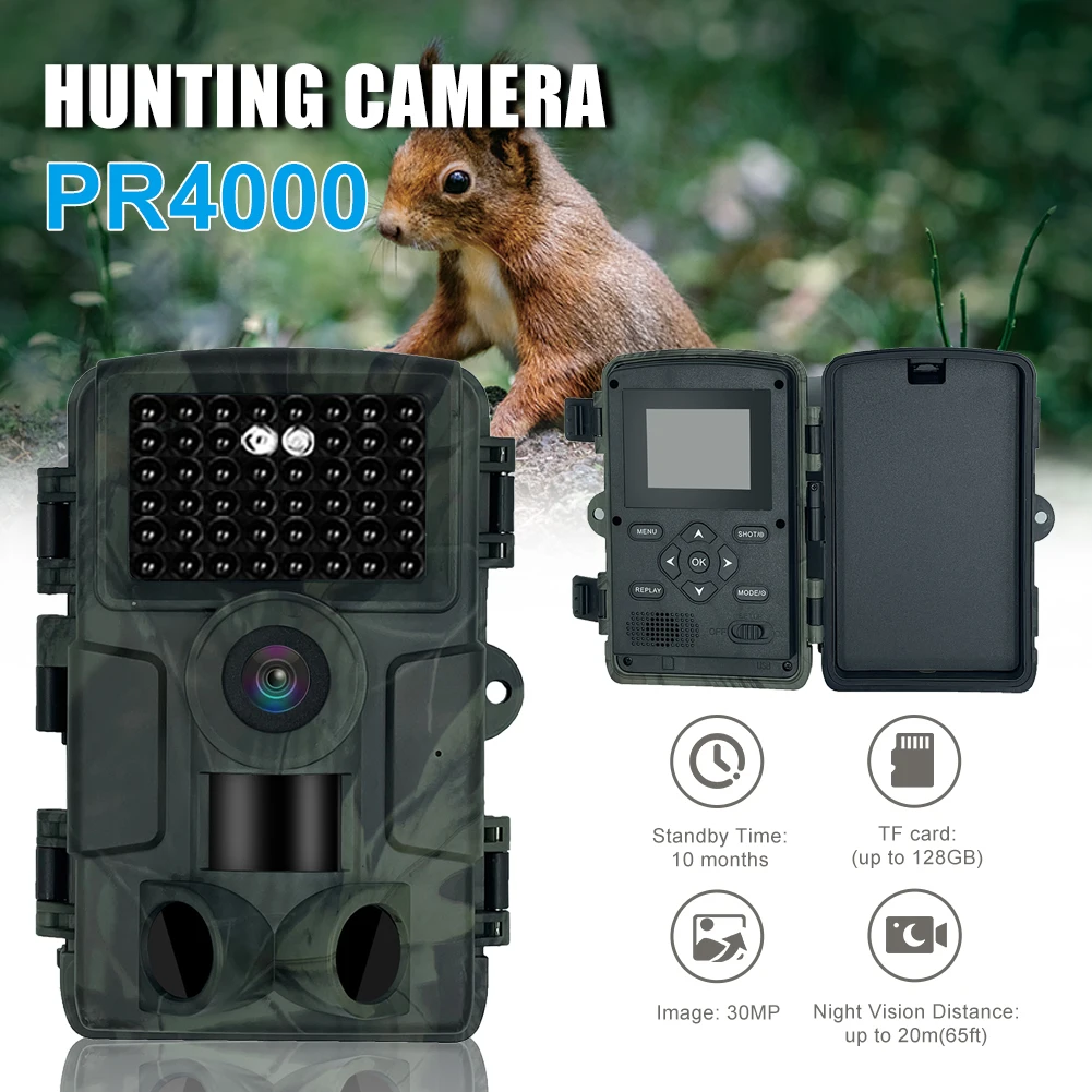 PR4000 32MP 1080P WIFI Hunting Trail Camera Wildlife Camera With Night Vision Motion Activated Outdoor Trail Camera Photo Trap
PR4000 32MP 1080P WIFI Hunting Trail Camera Wildlife Camera With Night Vision Motion Activated Outdoor Trail Camera Photo Trap