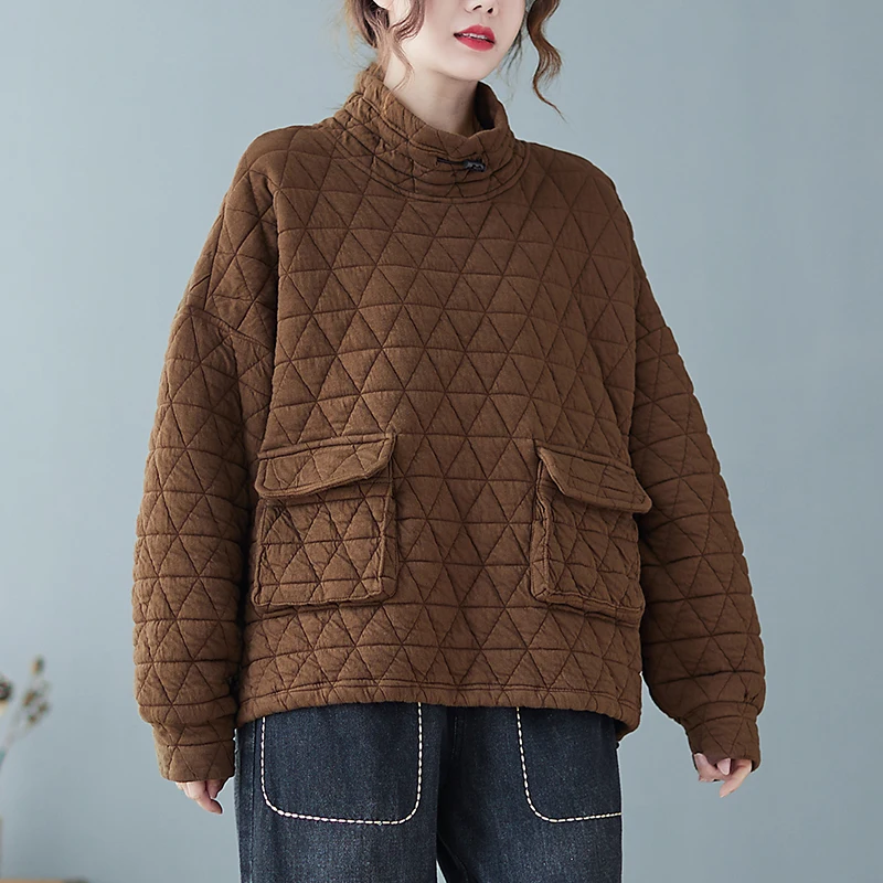 2022 New Arrival Autumn Women Casual Loose Long Sleeve Half High Collar Pullover Thickening Warmth Patchwork Hoodies V907
2022 New Arrival Autumn Women Casual Loose Long Sleeve Half High Collar Pullover Thickening Warmth Patchwork Hoodies V907