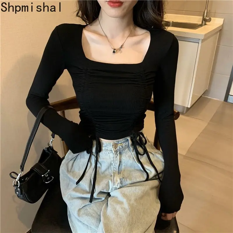 Футболка Miiiix женская с длинными рукавами, осенняя короткая хлопковая рубашка с квадратным вырезом, на шнуровке, с прямым Кулиской
Футболка Miiiix женская с длинными рукавами, осенняя короткая хлопковая рубашка с квадратным вырезом, на шнуровке, с прямым Кулиской