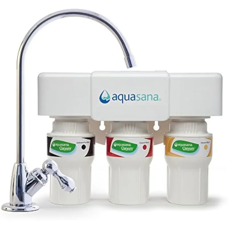 

Aquasana 3-ступенчатая система фильтрации воды под раковиной-кухонный счетчик-фильтрация клариума-фильтры 99% хлора-технические характеристики